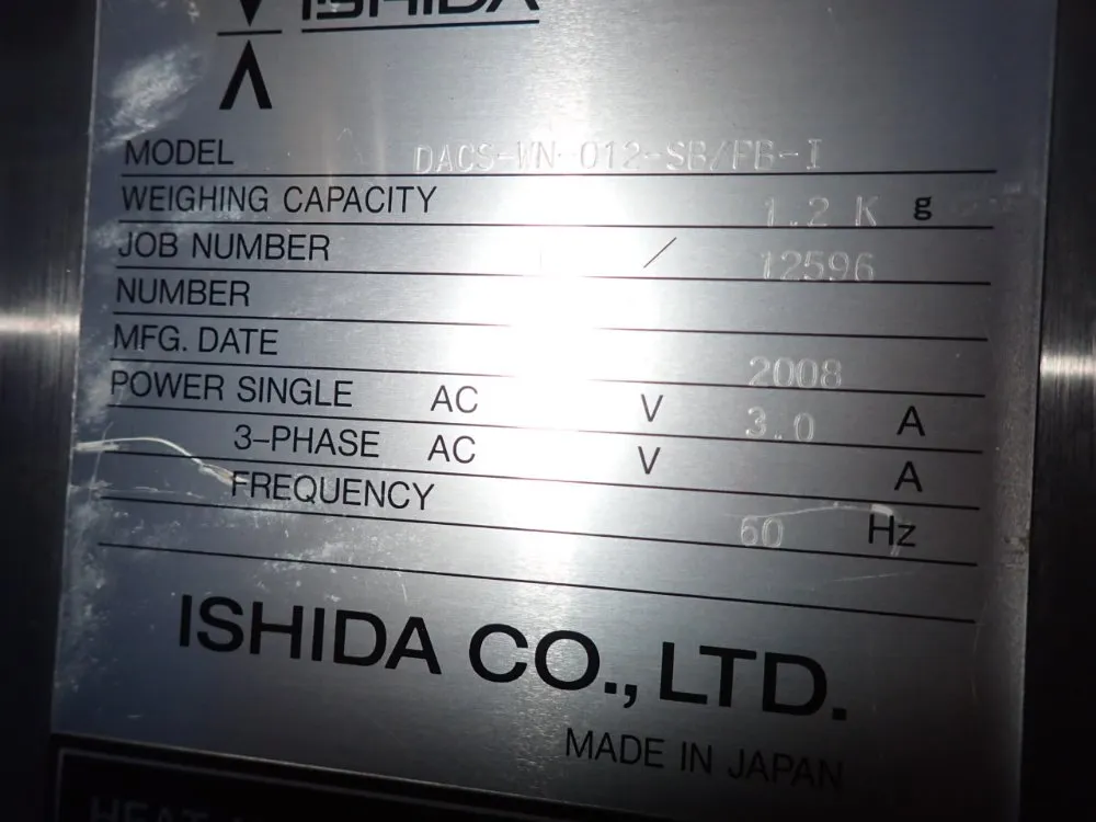 Ishida 1.2kg Dacs-wn-012-sb/pb-i Check Weigh Scale - Dacs-wn-012-sb/pb-i