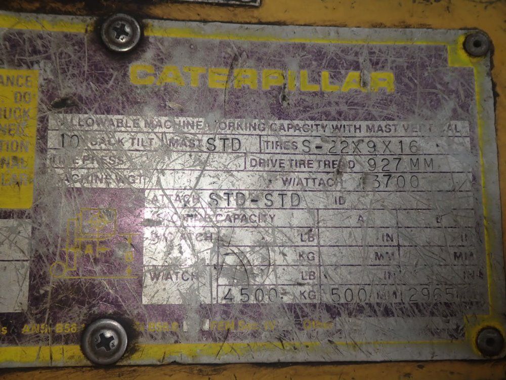 Caterpillar 9920# Tc 1000 Propane Forklift - Tc 1000