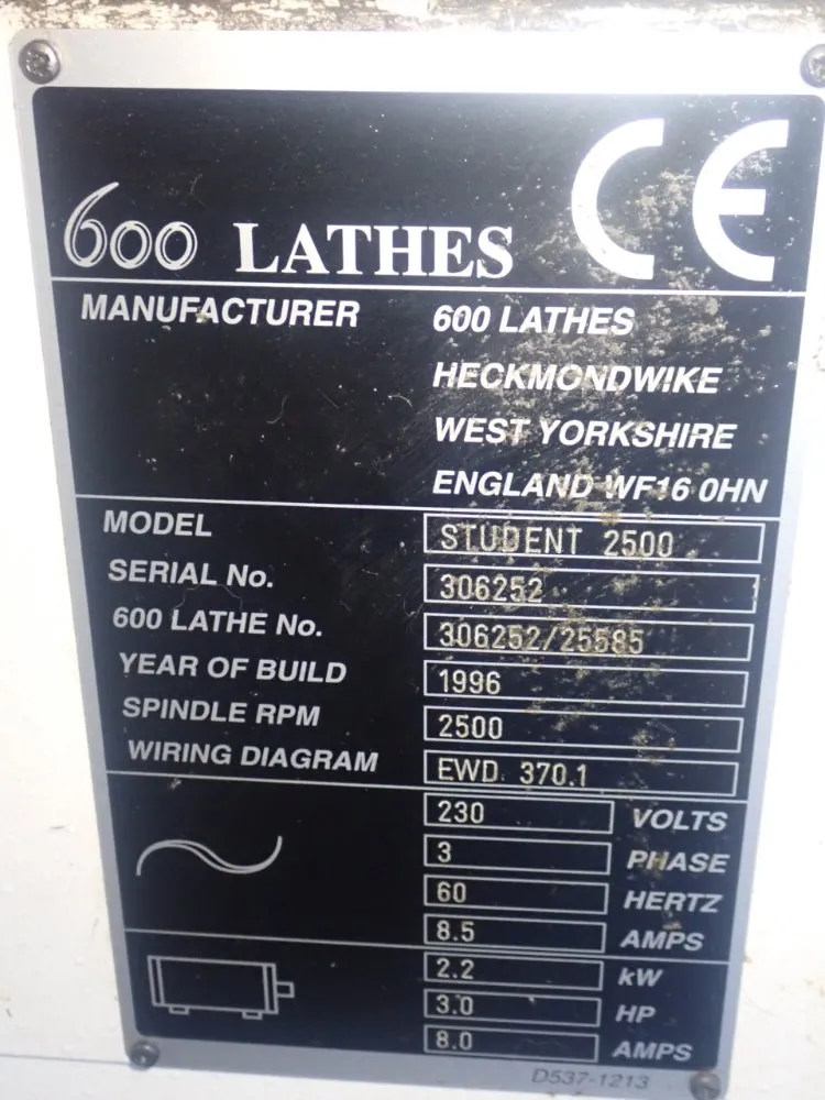 Clausing / 600 Lathes 13" / 19" X 30" Student 2500 Gap-bed Lathe - Student 2500