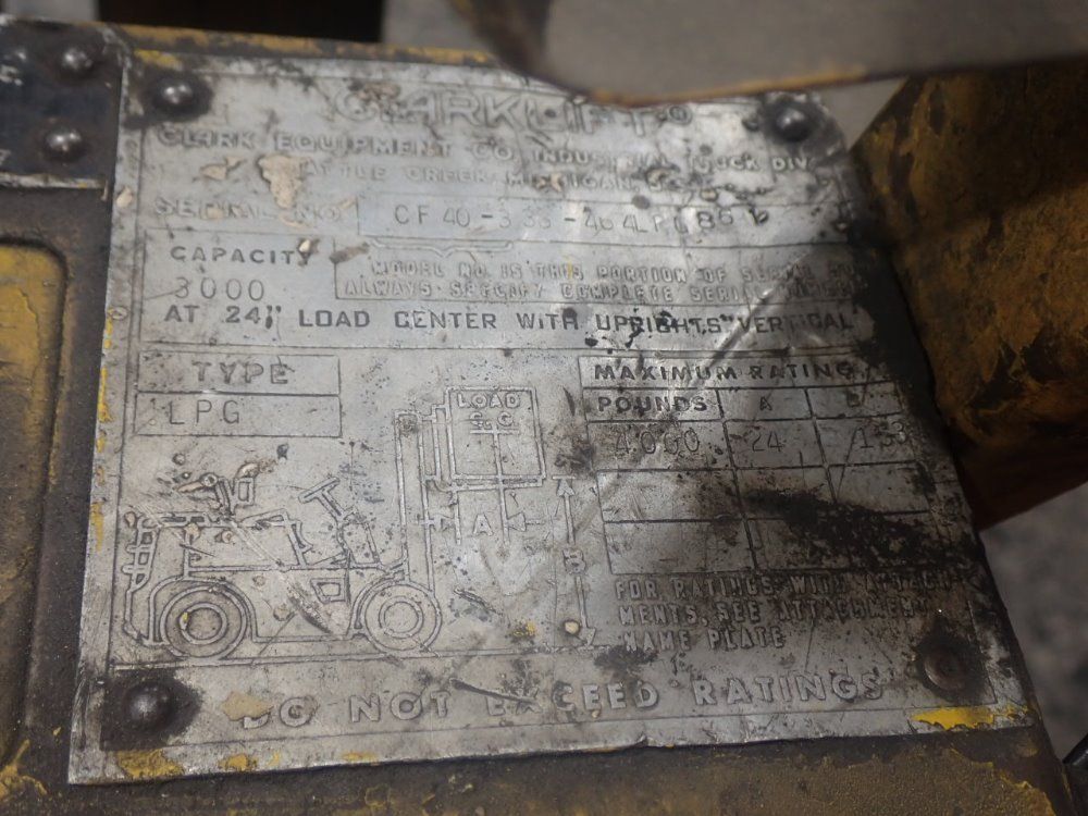 Clark 4000# Propane Forklift