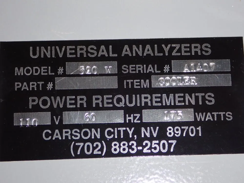 Universal Analyzers Inc Gas Sample Cooler