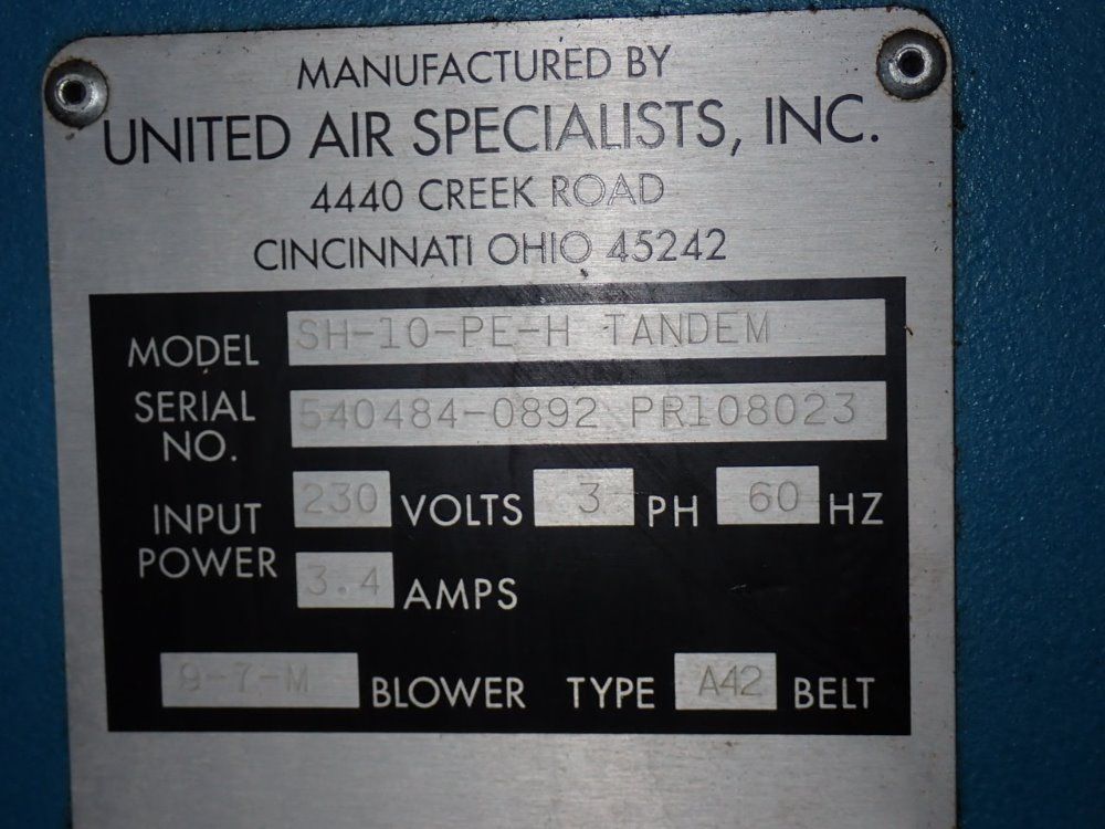United Air Specialists/smog-hog Mist Collector
