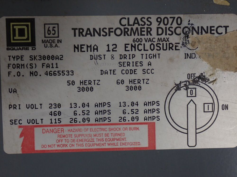 Square D/general Electrc Control Assembly