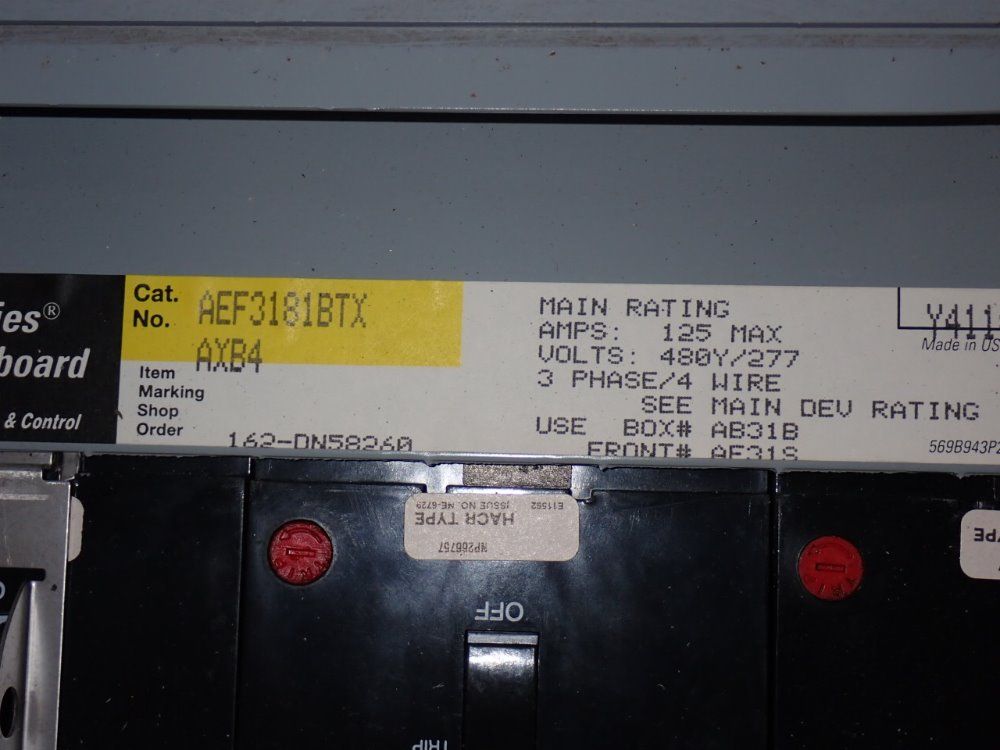 Square D/general Electrc Control Assembly