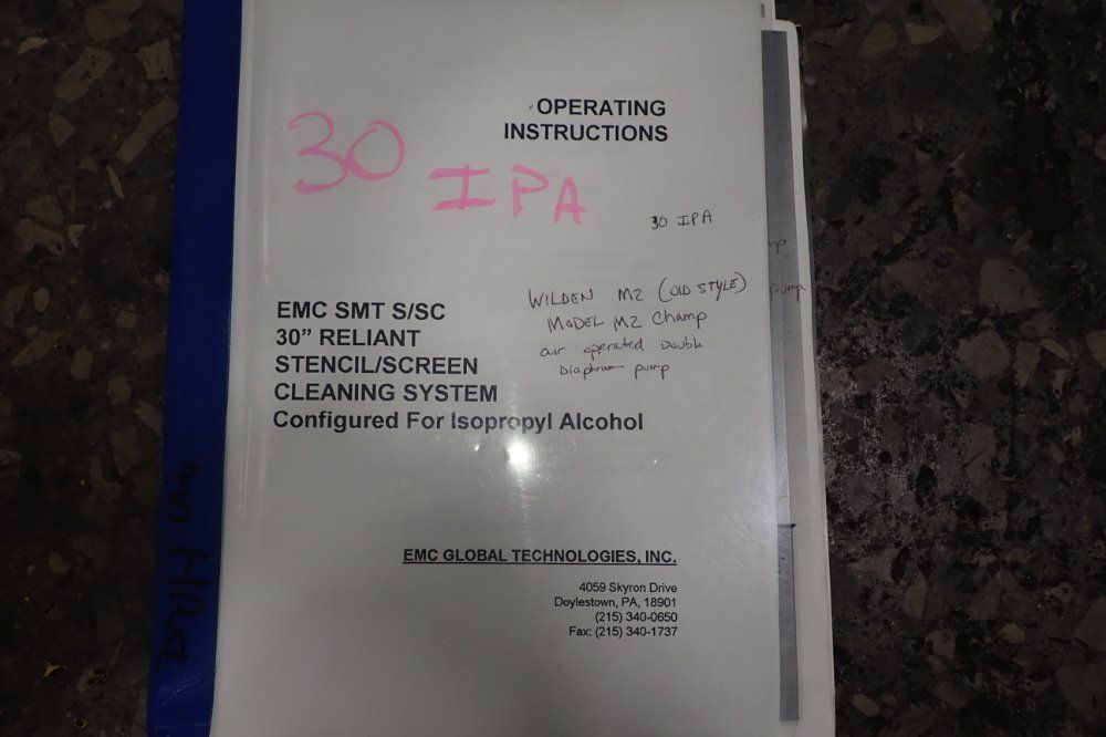 Emc Global Technologies 30 Ipa Stencil/screen Cleaning System - 30 Ipa