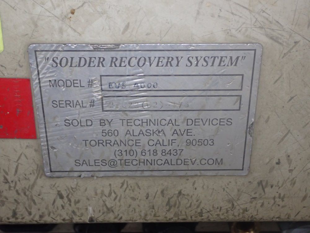 Technical Devices Technical Devices Evs4000 Solder Recovery System
