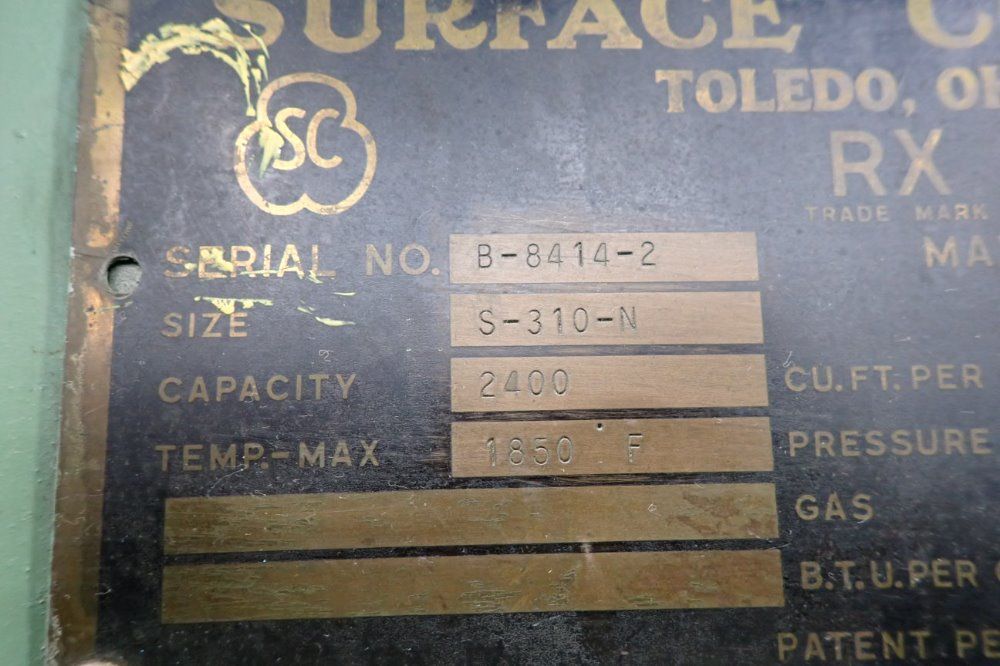 Surface Combustion 1850 Deg F Natural Gas Carburizing Furnace