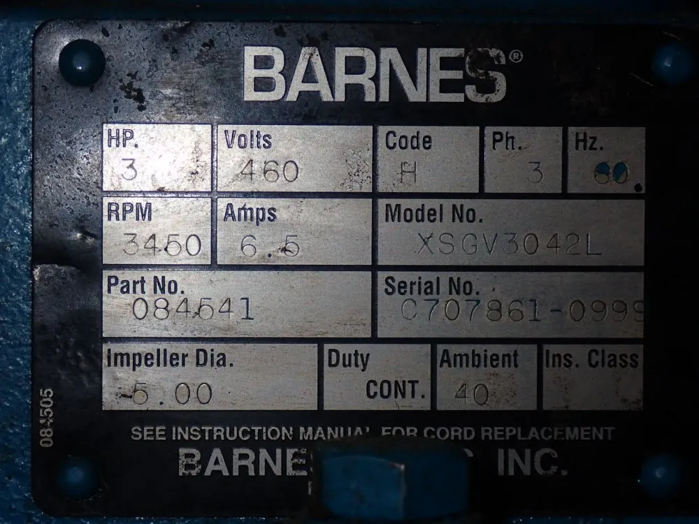 Barnes Submersible Pump