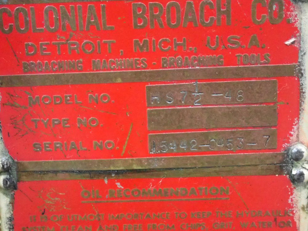 Colonial 10hp/27a Horizontal Broach - Hs 7.5-48