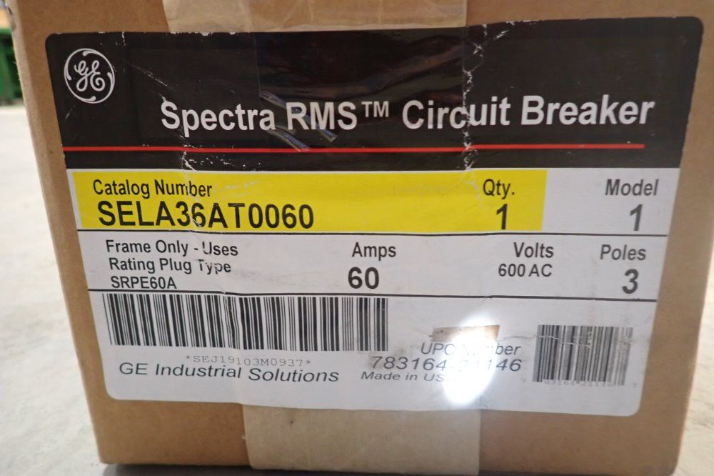 Ge Industrial Solutions 60a Circuit Breaker - Spectra Rms