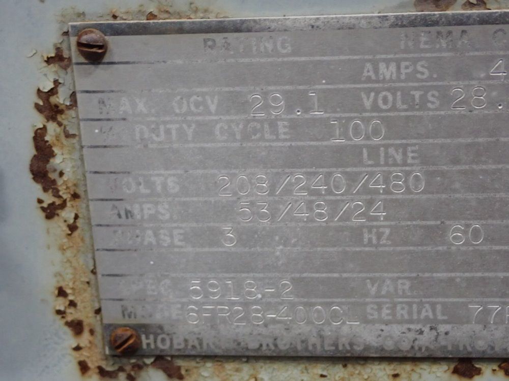 Hobart 400 Amps 6fr28-400cl Power Supply - 6fr28-400cl