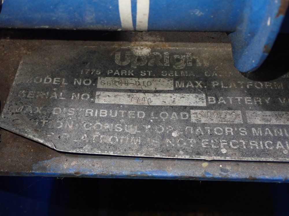 Upright 1000 Lbs 66100-010 Scissor Lift - 66100-010