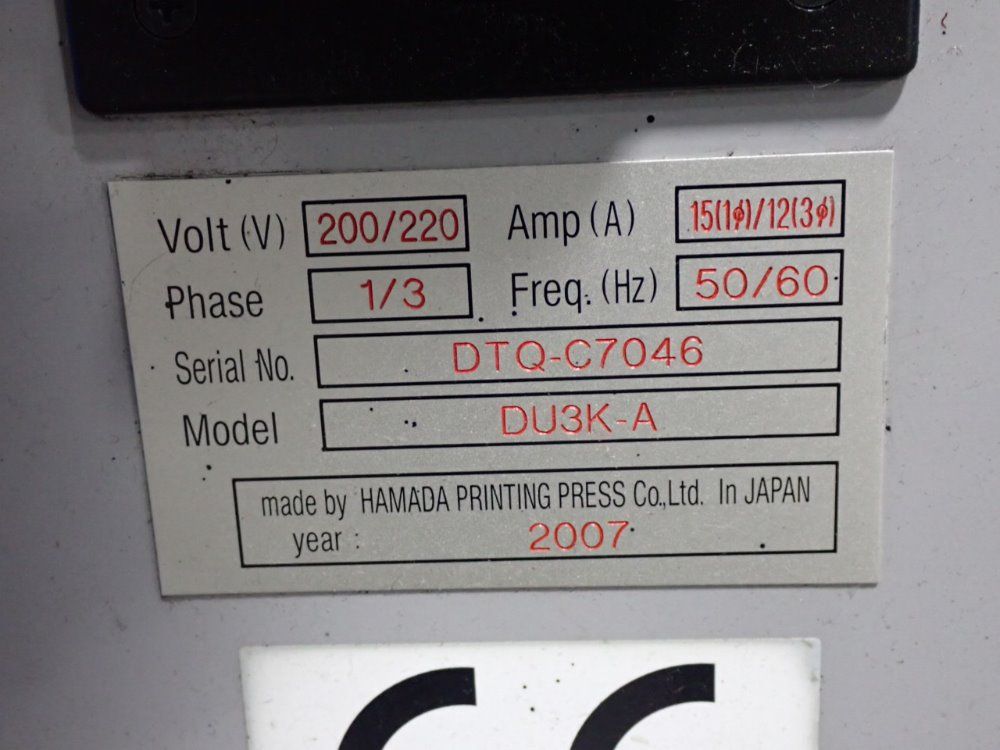 Hamada Du3k-a Printing Press - Du3k-a