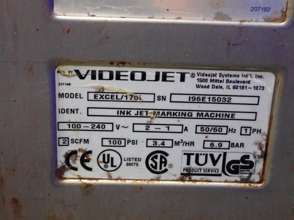 Videojet Inc Jet Marking Machine - Excel/170i