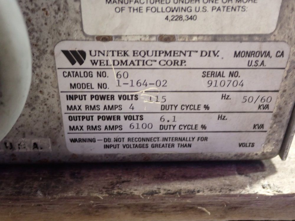 Unitek Equipment Ultrasonic Spot Welder