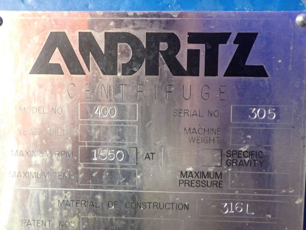 Andritz 400 Universal Multi-stage Pusher Centrifugal - 400