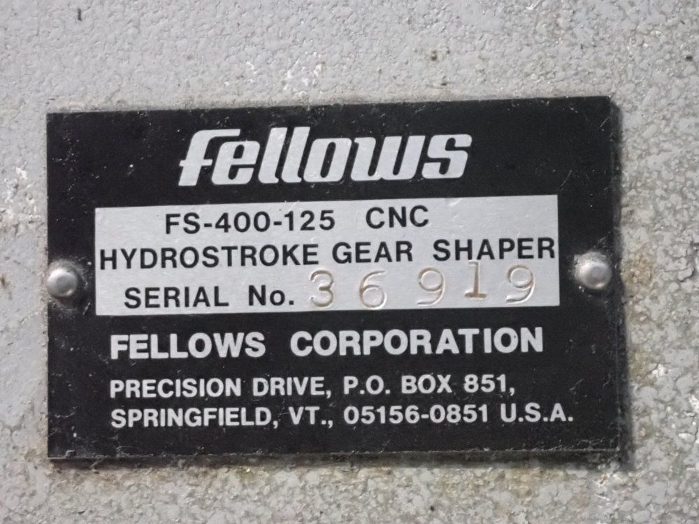 Fellows Fs-400-125 Gear Shaper - Fs-400-125