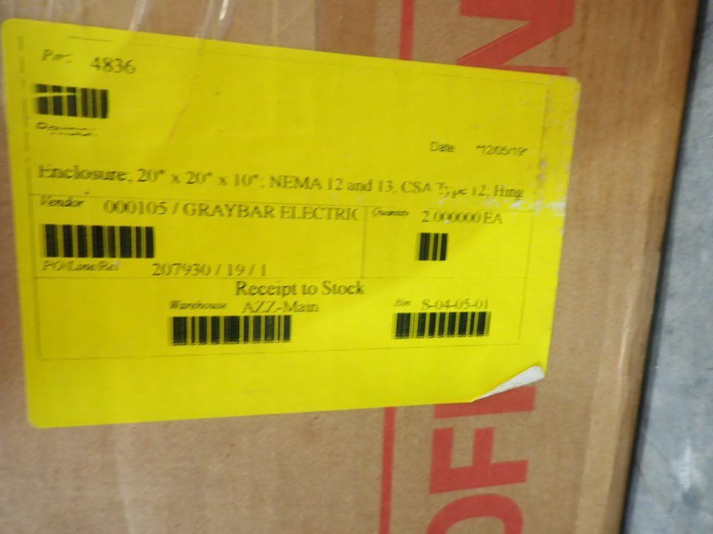 Hoffman 20" X 10" X 20" Industrial Electrical Control Panel Enclosure - A202010lp