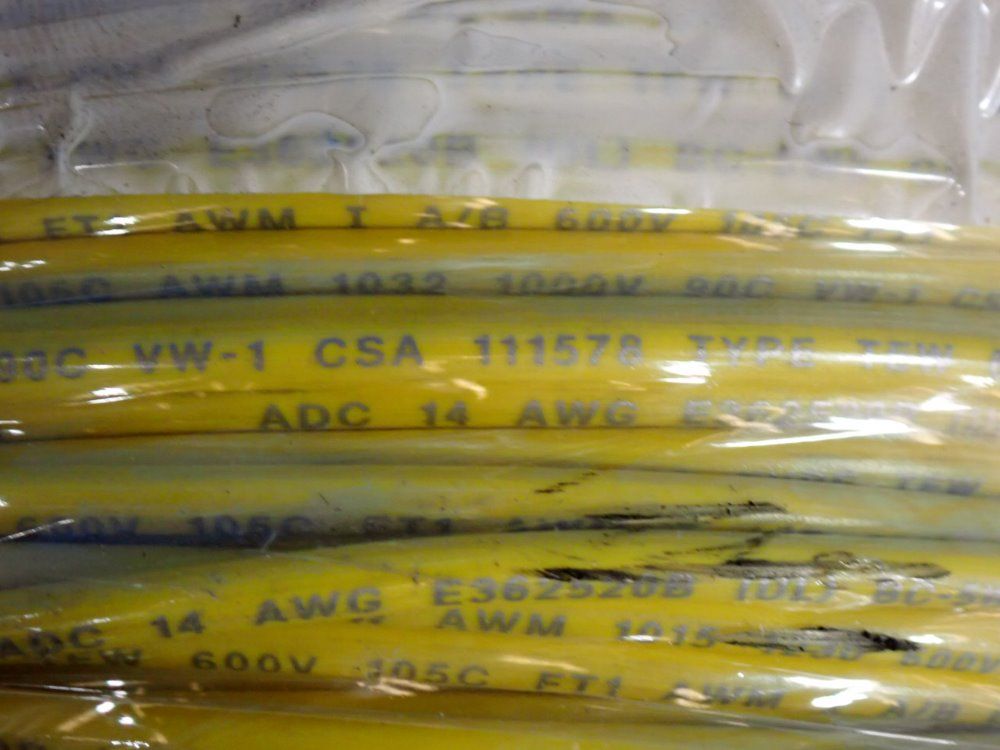 Omni Cable 600v-1000v Adc 14 Awg Yellow Copper Wire - Bc-5w2 Or Mtw