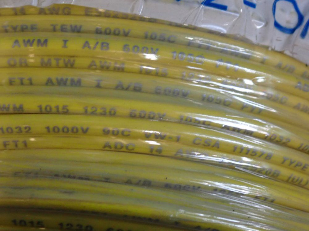 Omni Cable 600v-1000v Adc 14 Awg Yellow Copper Wire - Bc-5w2 Or Mtw