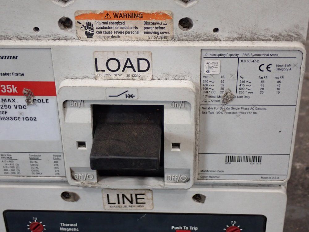 Cutler-hammer 600a Industrial Circuit Breaker Frame - Ld35k