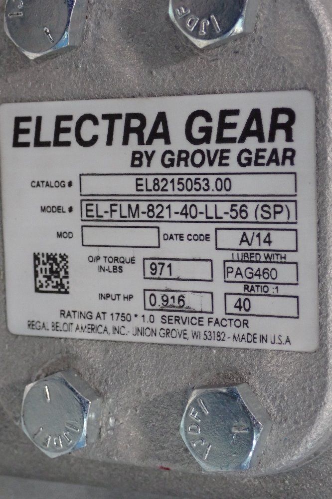 Grove Gear 0.916 Hp Gear Reducer - Elf1m821401156