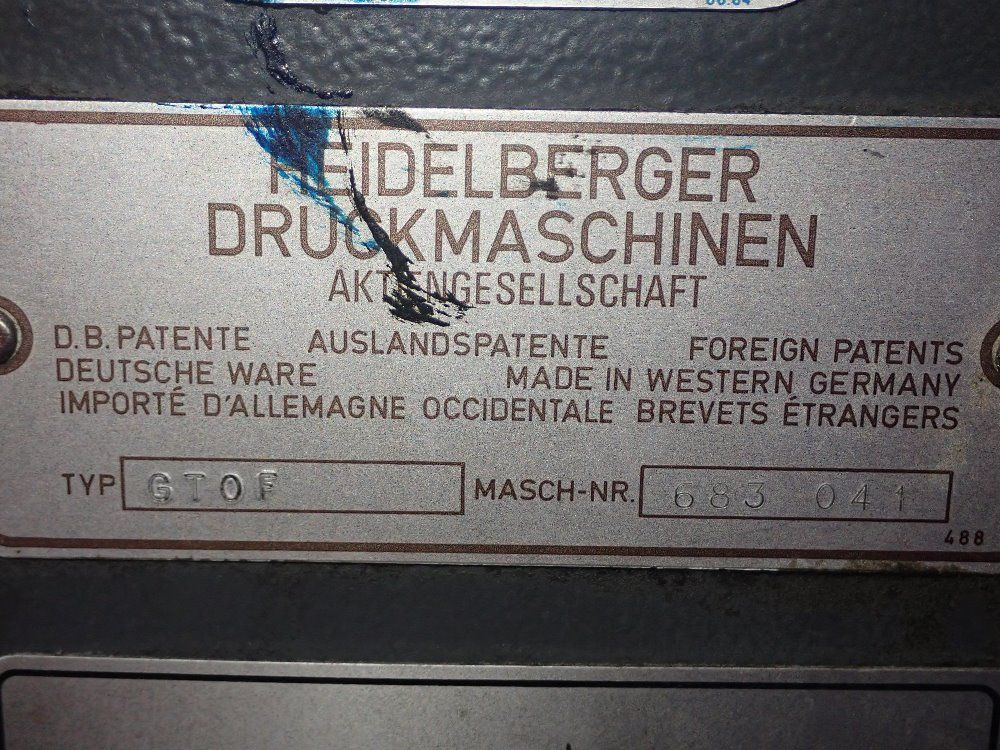 Heidelberg 22" W Color Press - Gtof