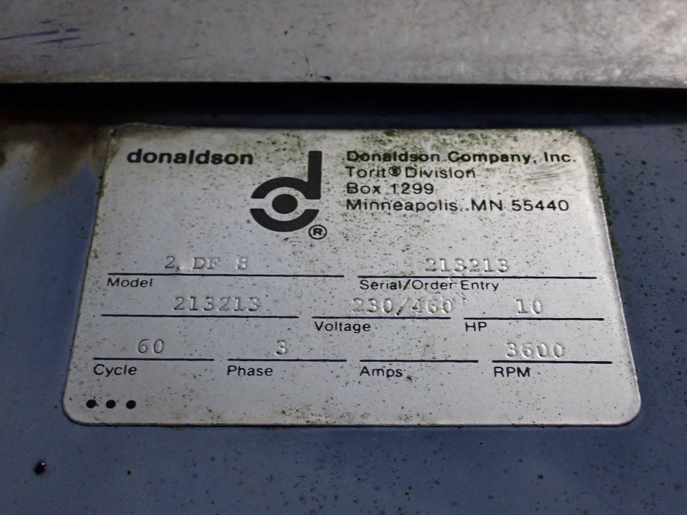Donaldson Torit 10 Hp Dust Collector - 2 Df 8