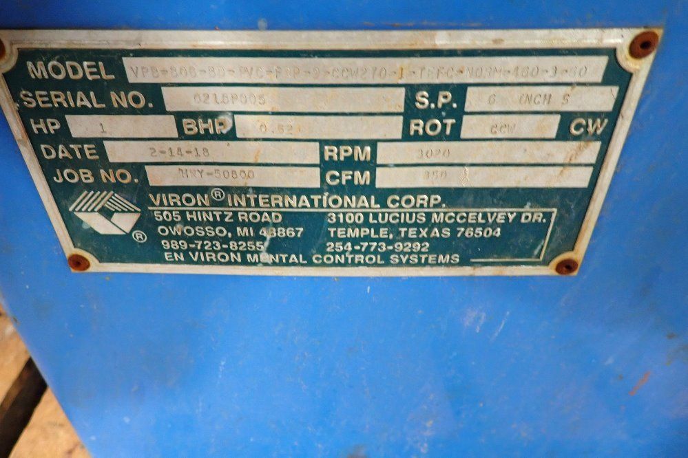 Viron 1 Hp Blower - Vpb-806-bb-pvc-frp-9-ccw270-1