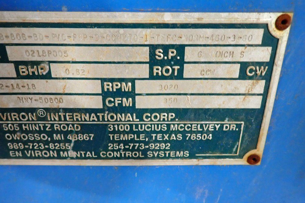 Viron 1 Hp Blower - Vpb-806-bb-pvc-frp-9-ccw270-1