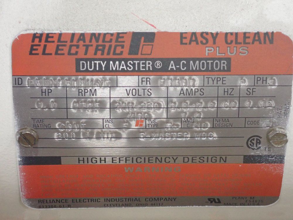Reliance Electric Industrial Co. 1 Hp Gear Drive - Easy Clean Plus