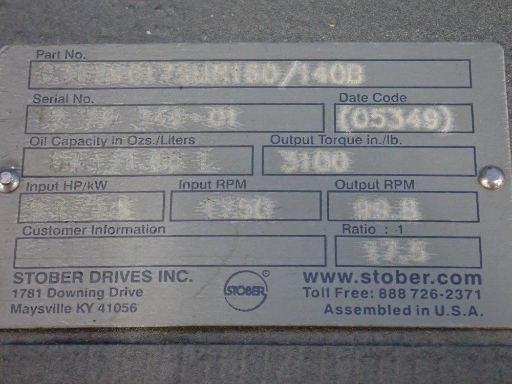 Stober Drives Inc. 5.1 Hp Gear Reducer - C302n0175wr160/140b