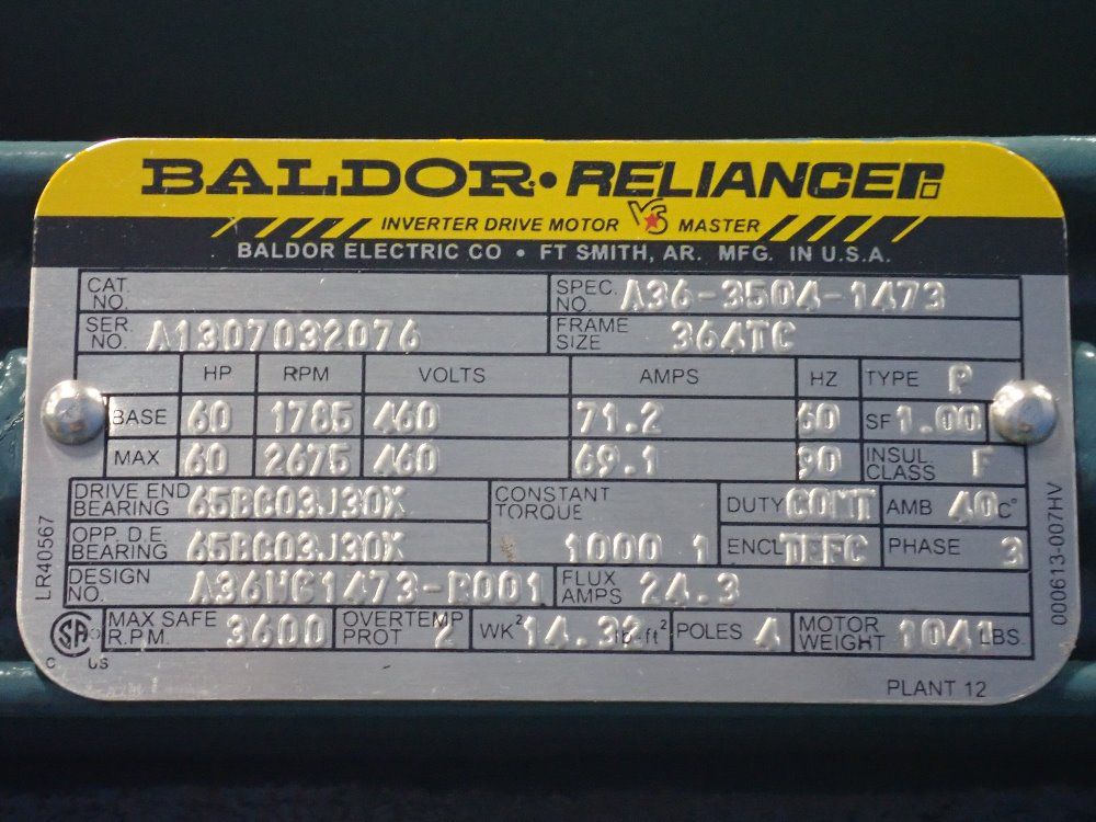 Baldor Electric Co Motor W Brake