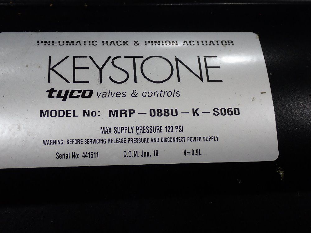 Keystone 120 Psi Pneumatic Rack & Pinion Actuator - Mrp-088u-k-s060