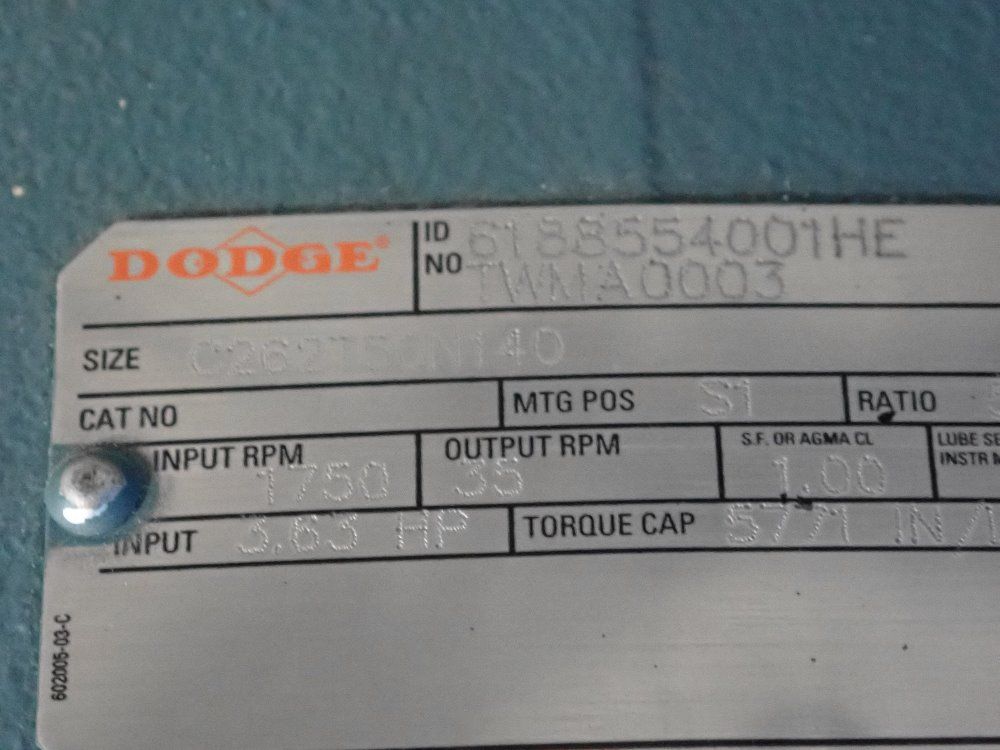 Dodge 3.63 Hp Gearbox Reducer - 6188554001he Twma0003