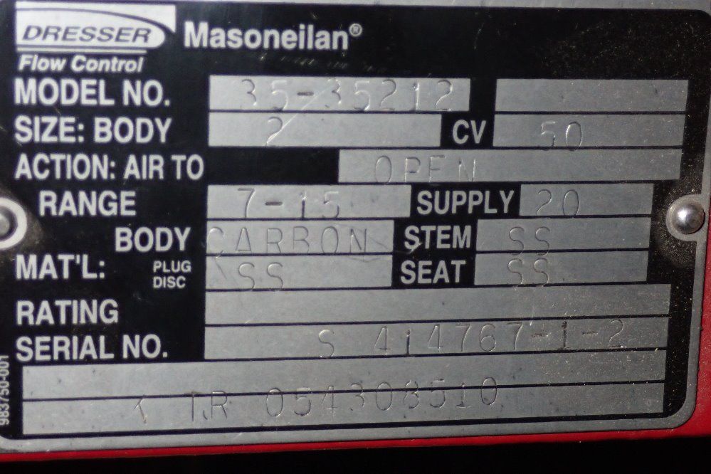 Dresser Size 2/7-15 Range Flow Control - Masoneilan/35-35212