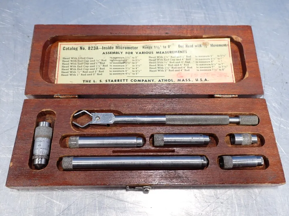 Starrett 1 1/2 - 8", .001" Inside Micrometer - No. 823a