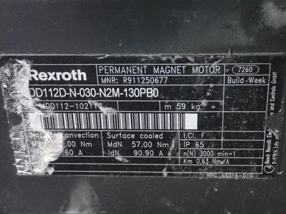 Rexroth Servo Motor - Mdd 112d-n-030-n2m-130pb0