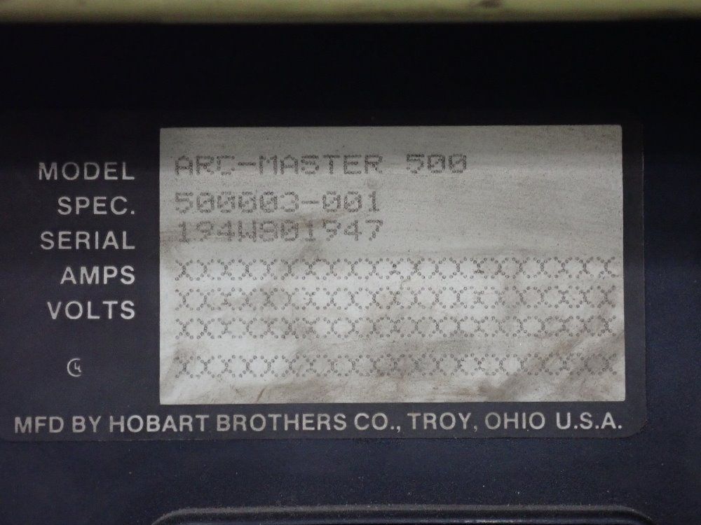 Hobart Brothers Co. 15 Kva Arc Welder - Arc-master 500