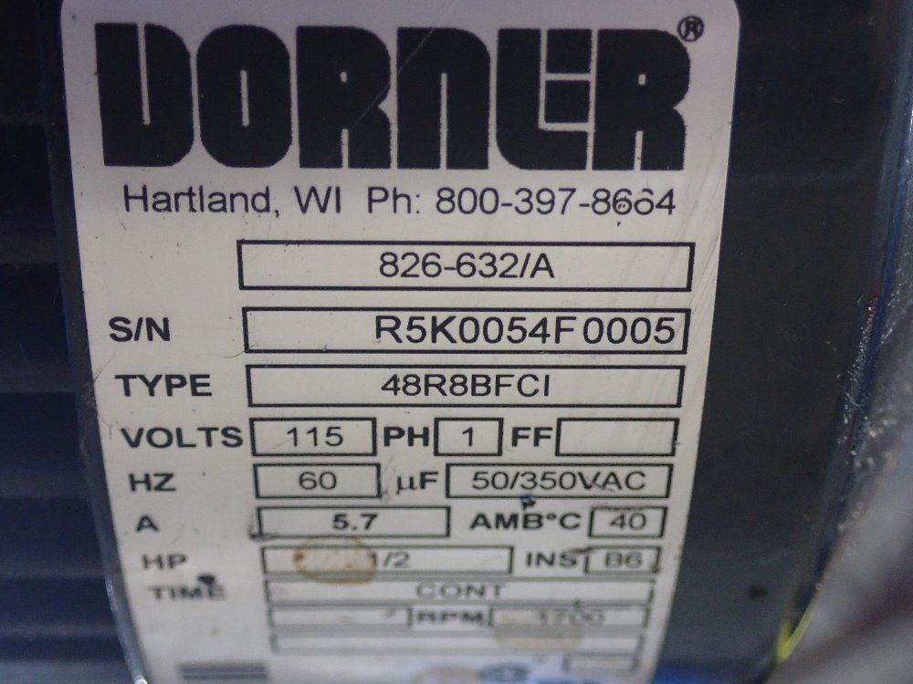 Dorner 6"x76" Electric Belt Conveyor - 632856-3-1-1