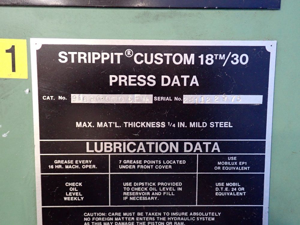 Strippit Houdaille Punch Press - Custom 18/30