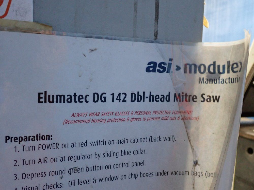 Elumatec Aluminum Cutter W Double Head Mitre
