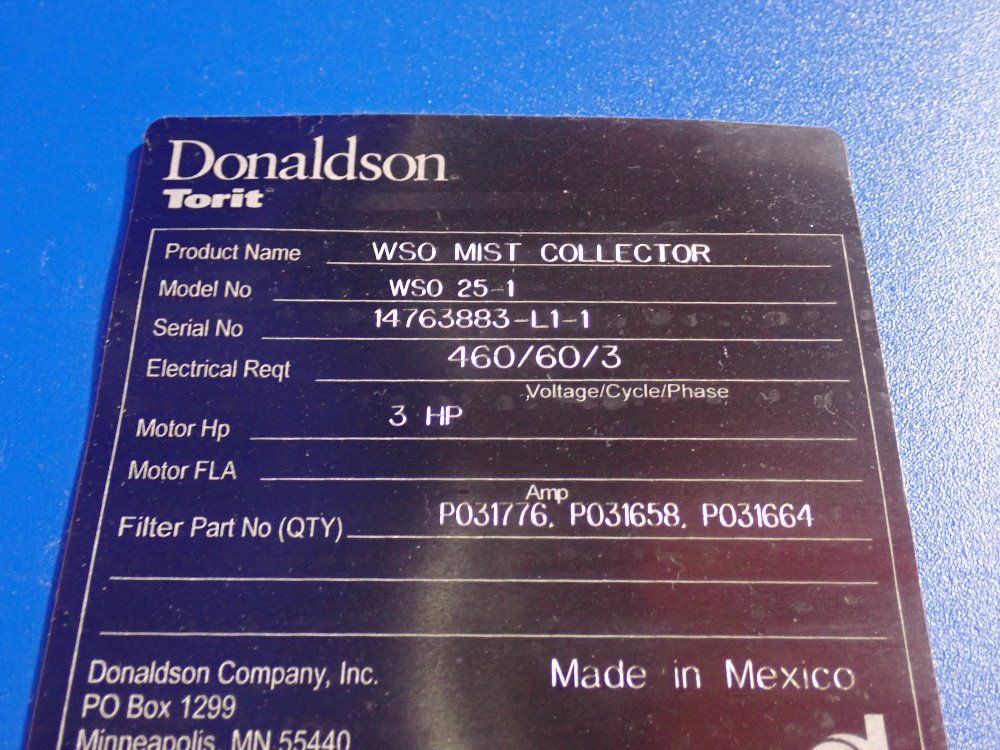 Donaldson Torit  Mist Collector