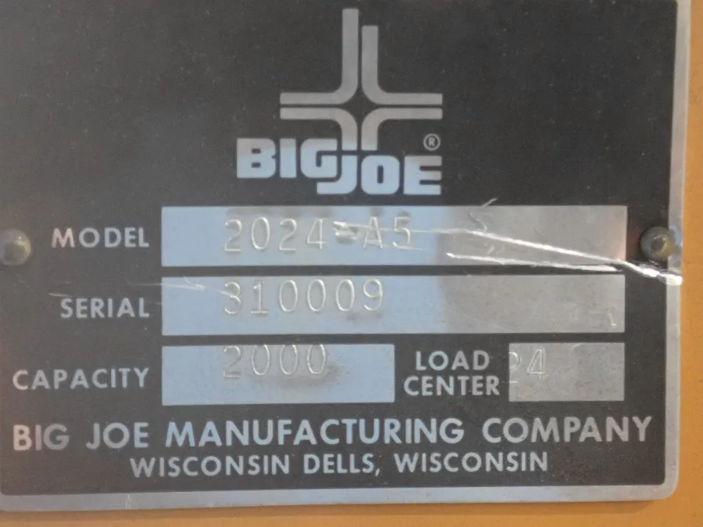 Big Joe Mfg. Co. 2000 Lbs. Electric Straddle Lift - 2024-a5