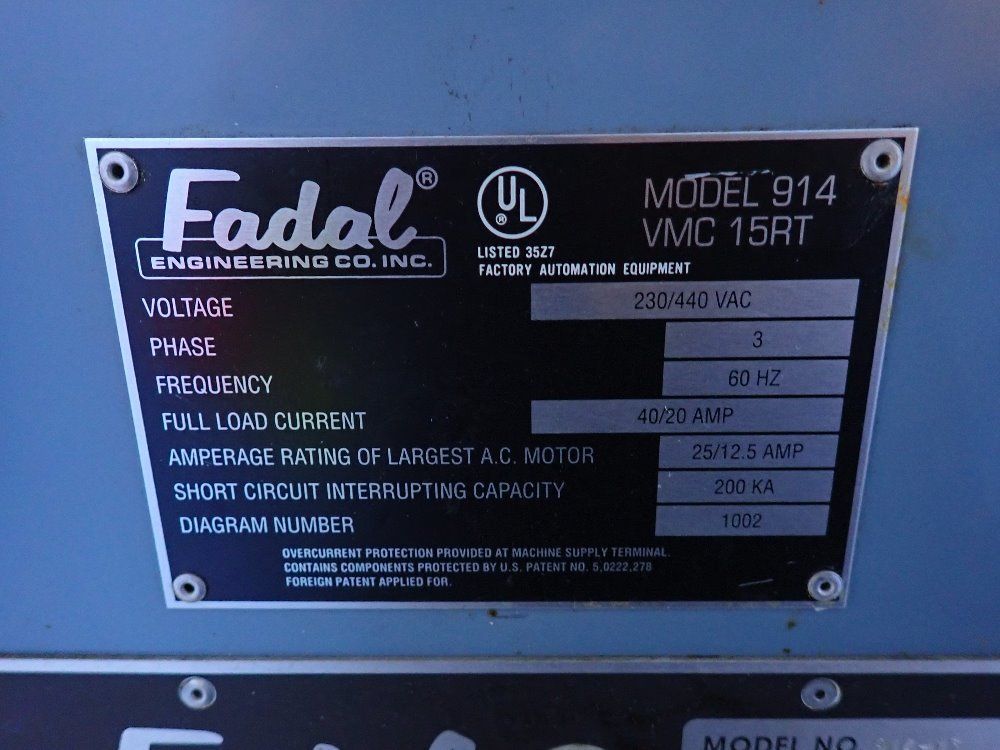 Fadal 16" X 29 1/2" Cnc Vmc - 914-15