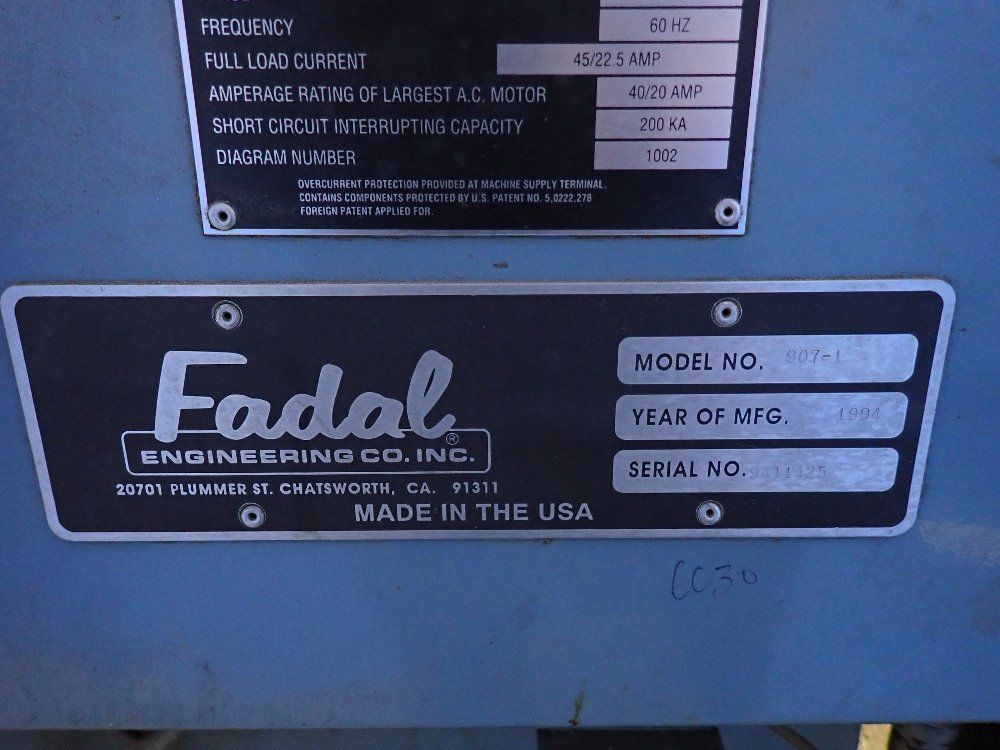 Fadal 30 1/2" X 62" Cnc Vmc - 907-1/vmc 6030