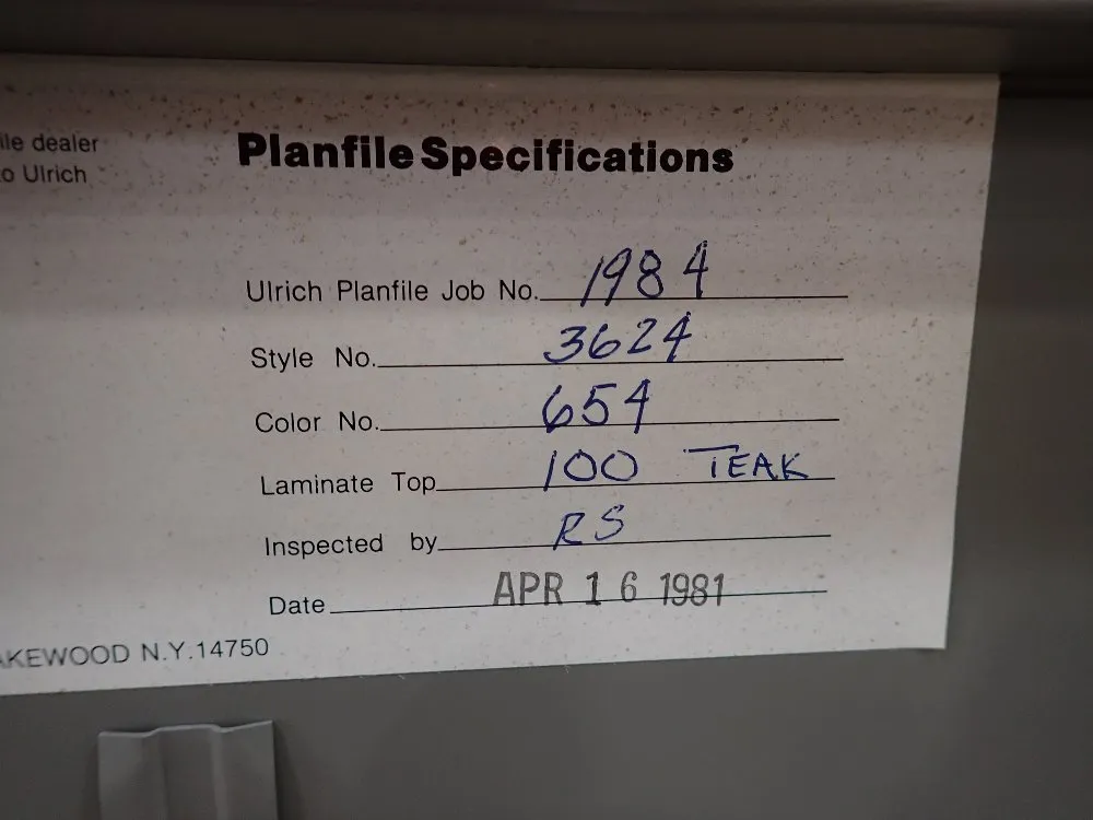 Teledyne Geotech Plan Filing Cabinet - 12770