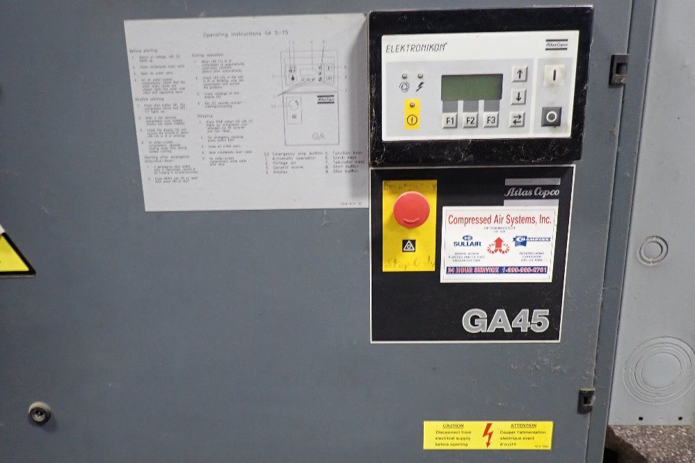 Atlas Copco 60 Hp Air Compressor - Ga45