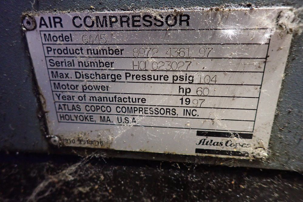 Atlas Copco 60 Hp Air Compressor - Ga45