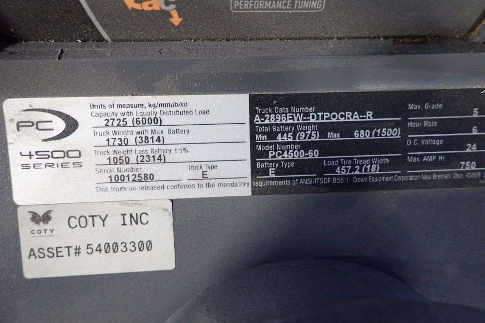 Crown Pc 2725 Lbs Pallet Jack - Pc4500-60